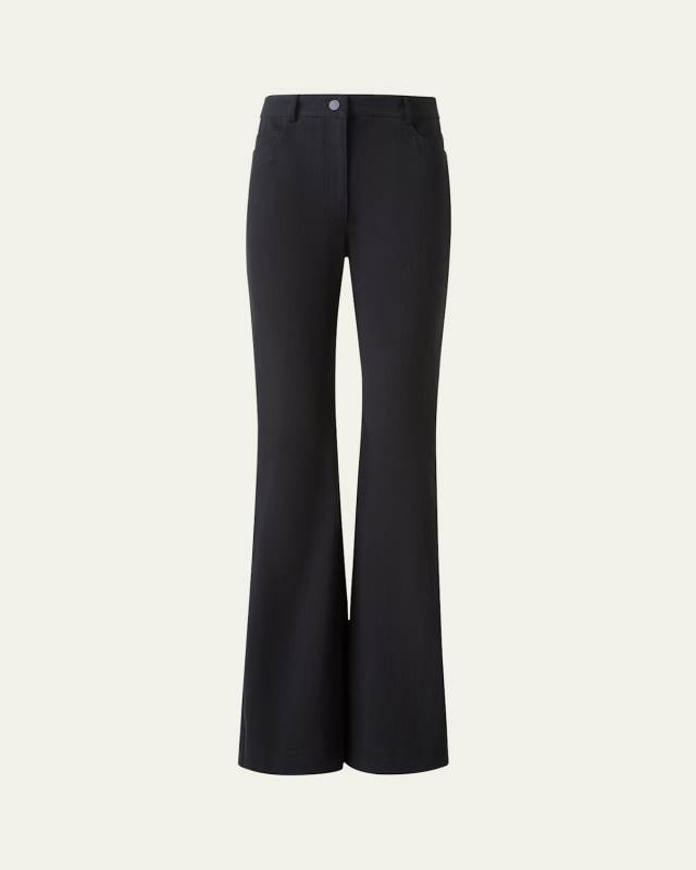 Flared Stretch Denim Tailored Pants